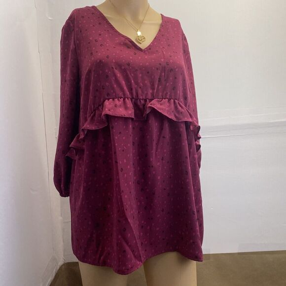 Ingrid & Isabel Maternity‎ 3/4 Sleeve Ruffle Waist Woven Top Size XS - Picture 3 of 16